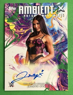 2025 WWE Topps Exalted Jazmyn Nyx Auto 33/50 Green Parallel AMA-JZN Ambient Auto