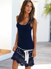 Moda International Victoria's Secret Shift Dress Sleeveless Tank Crochet Knit S