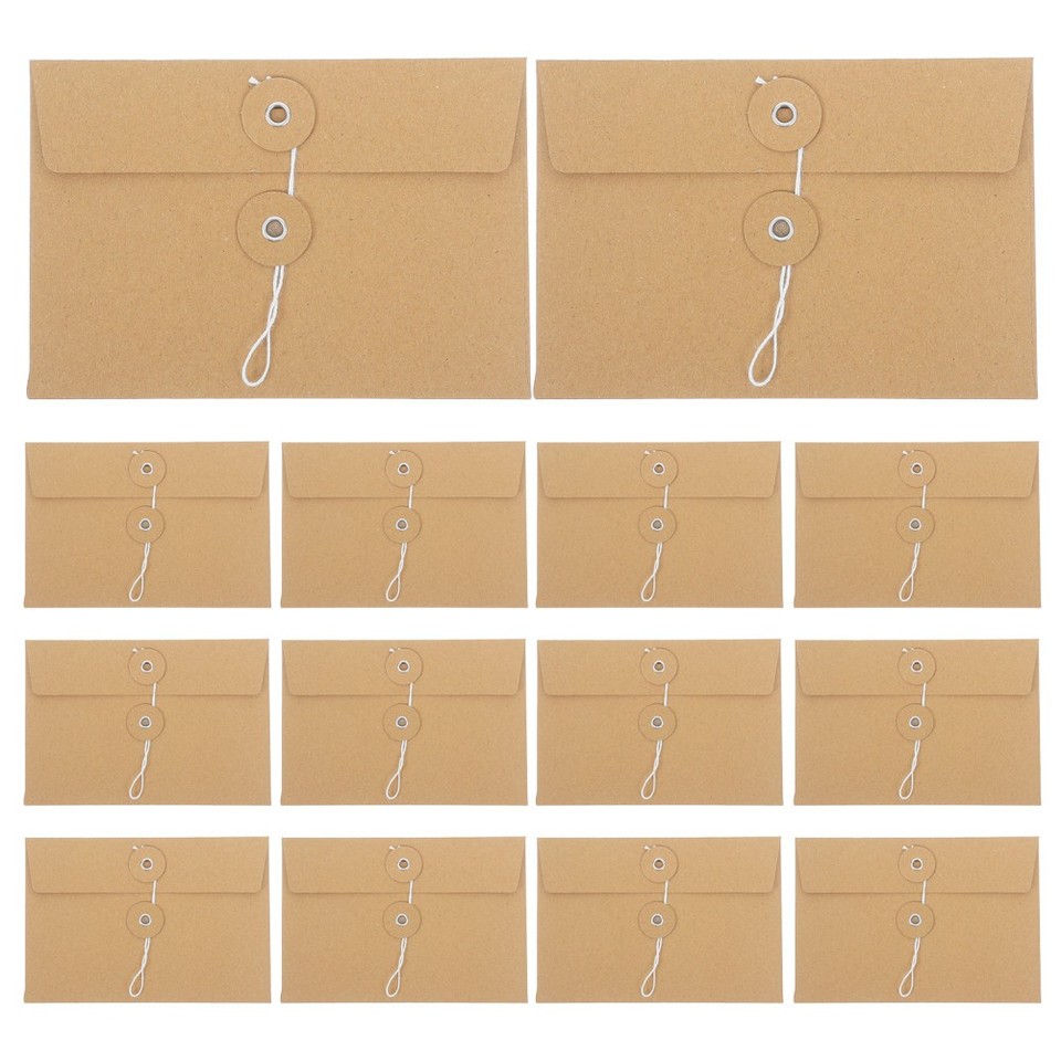 60Pcs Reusable Kraft Document Folder with String Tie Closure for ...