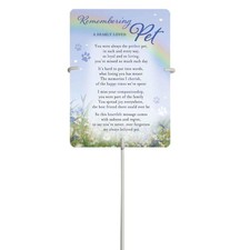 Loving Memory Pet Graveside Memorial Card and Holder - Remembering Loved pet