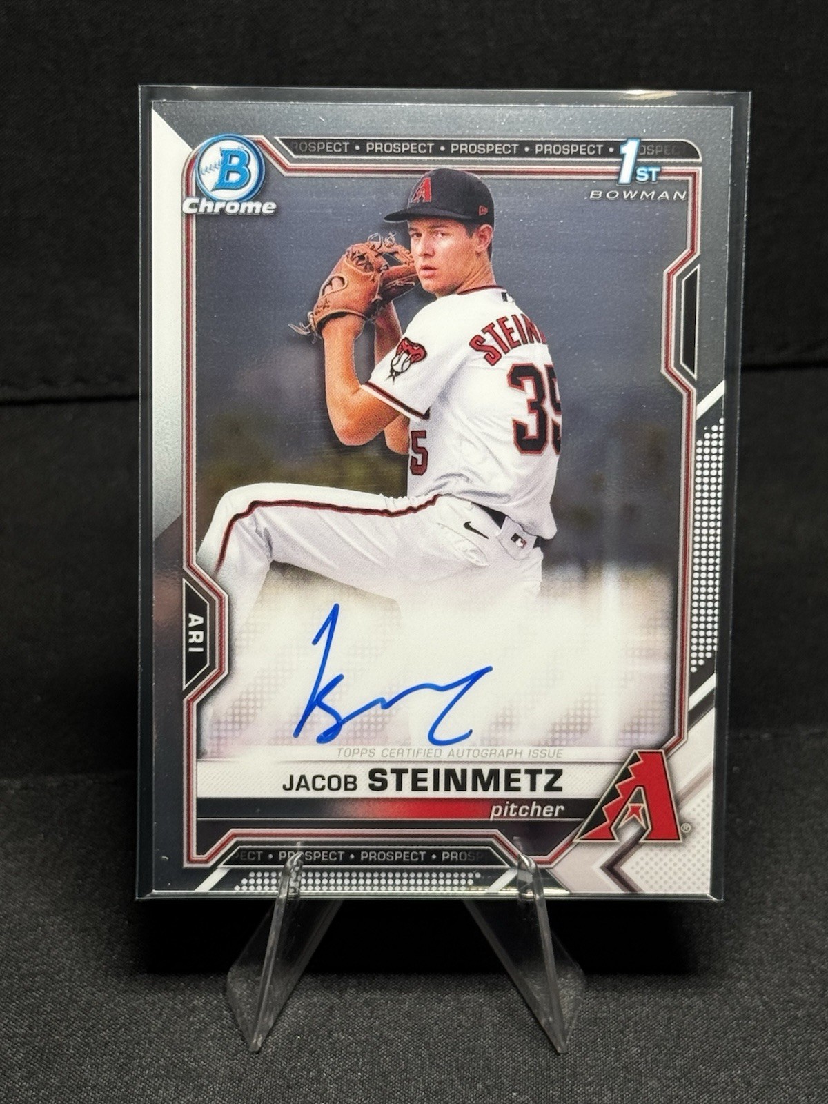 2021 Bowman Draft Chrome Draft Pick Autographs Jacob Steinmetz #CDA-JS (AU, RC)