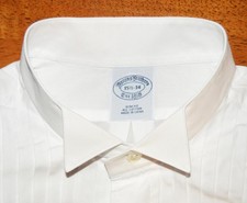 Brooks Brothers Slim Fit 15.5 34 pleat FC tuxedo stud button dress shirt g1j1