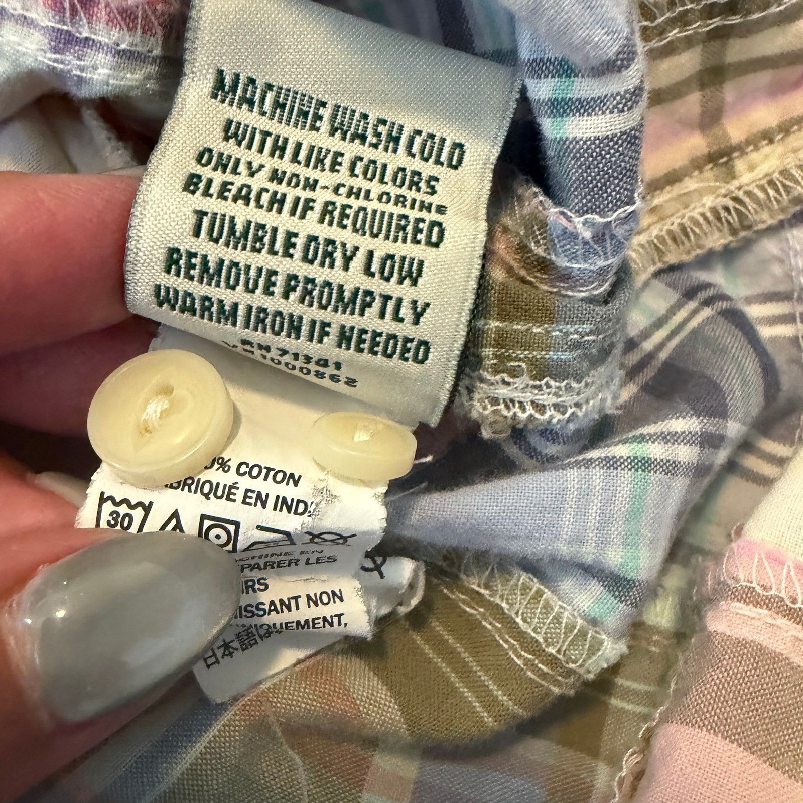 LLBean Patchwork Plaid Button Down Shirt Long Sle… - image 7