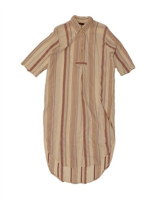 ATOS LOMBARDINI Damen Shirtkleid IT 44 Medium Beige Gestreift DP48