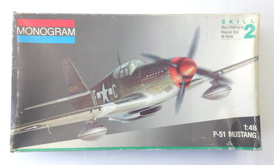 Monogram 5214 1:48 P-51 Mustang vintage 1973 -054-