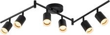 6 Light Black Track Lighting Kit, Modern LED Track Lighting Fixtures Ceiling, Fl