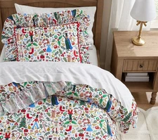 Pottery Barn Kids Organic Rifle Paper Co. Nutcracker Duvet Covers, Twin Size
