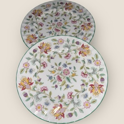 Minton Haddon Hall 2x Salat Dessert Teller 8'' grüner Rand kaum benutzt top