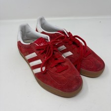 adidas Gazelle Lace Up Sneakers Shoes Red White Size 6 Women's