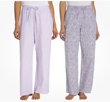 GAP Womens Pajama Pants 2-Pack, NWT, Stripes, Floral, L, 100 Cotton, Lounge