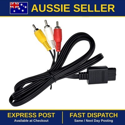 Composite RCA AV Lead for N64 SNES GameCube | Audio Video Lead | Brand New