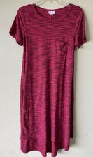Lularoe XS T Shirt Dress Heather Red Short Sleeve High Low