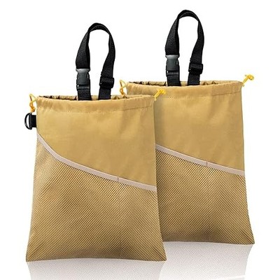 2PCS Car Garbage Can, Hanging Car Trash Bag with Waterproof Leak Color: Yellow