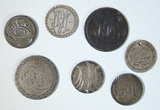 Lot Collection of 7 Seated Liberty / Barber Love Token Silver Dimes & Quarters