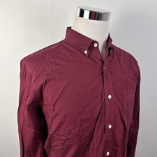 J Crew Medium Slim Fit Secret Wash Stretch Shirt Dark Red Button Down Casual