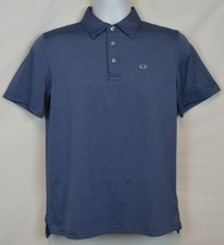 Vineyard Vines Boys XL 18 Sankaty On-The-Go Performance Polo Blue Stripe 3G01013