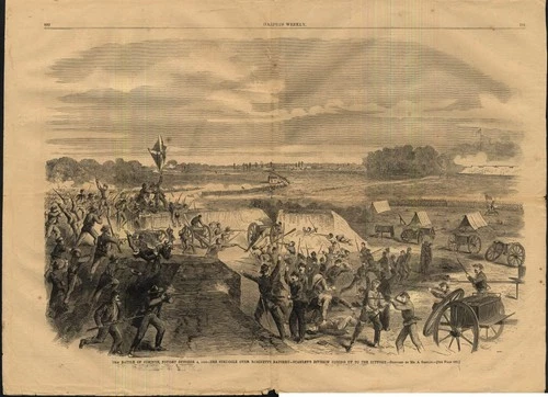 HARPER'S WEEKLY page 11/1 1862 Battle of Corinth Robinett Battery Stanley Div.
