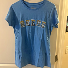 FISLL Angel Reese #5 Women’s Small T-Shirt Chicago Sky Blue Embroidered WNBA NWT