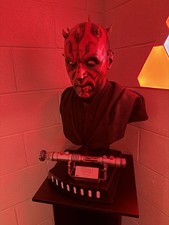 Star Wars Darth Maul Harp Custom Lightsaber + Sideshow Darth MaulLife Size Bust