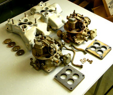 1957 Thunderbird E Dual Quad Aluminum Intake Oe Carburetors 312 Power Pack