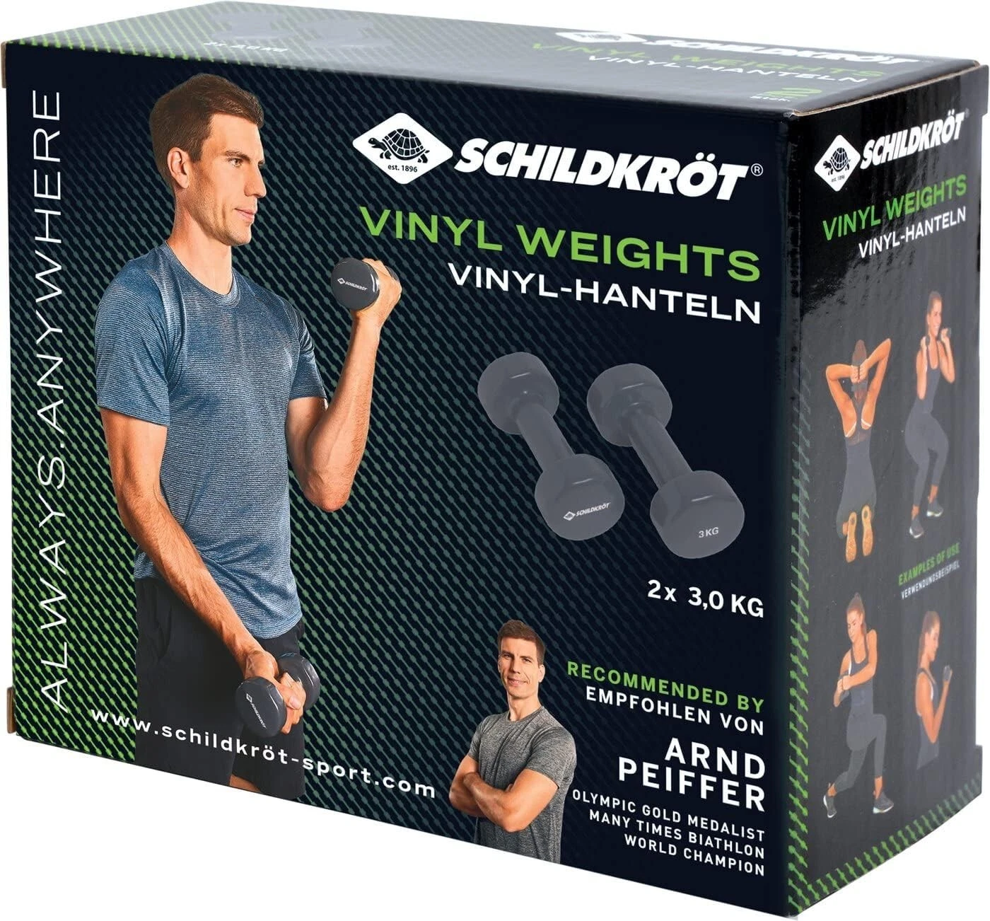 Donic-Schildkröt SK Fit Vinyl DUMBBELL Set, 2X3.0kg Grey New