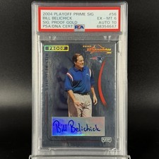 Bill Belichick 2004 Playoff Prime Signatures Proof Gold 02/45 PSA 6 Auto 10