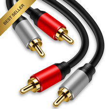 Tan QY 2RCA to 2RCA Audio Cable 25ft Gold Plated OFC HDTV Gaming FROM USA