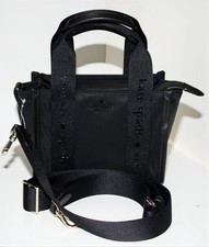 NWT Kate Spade Nylon Mini Kip Tote in Black - Double Handles & Rermovable Strap