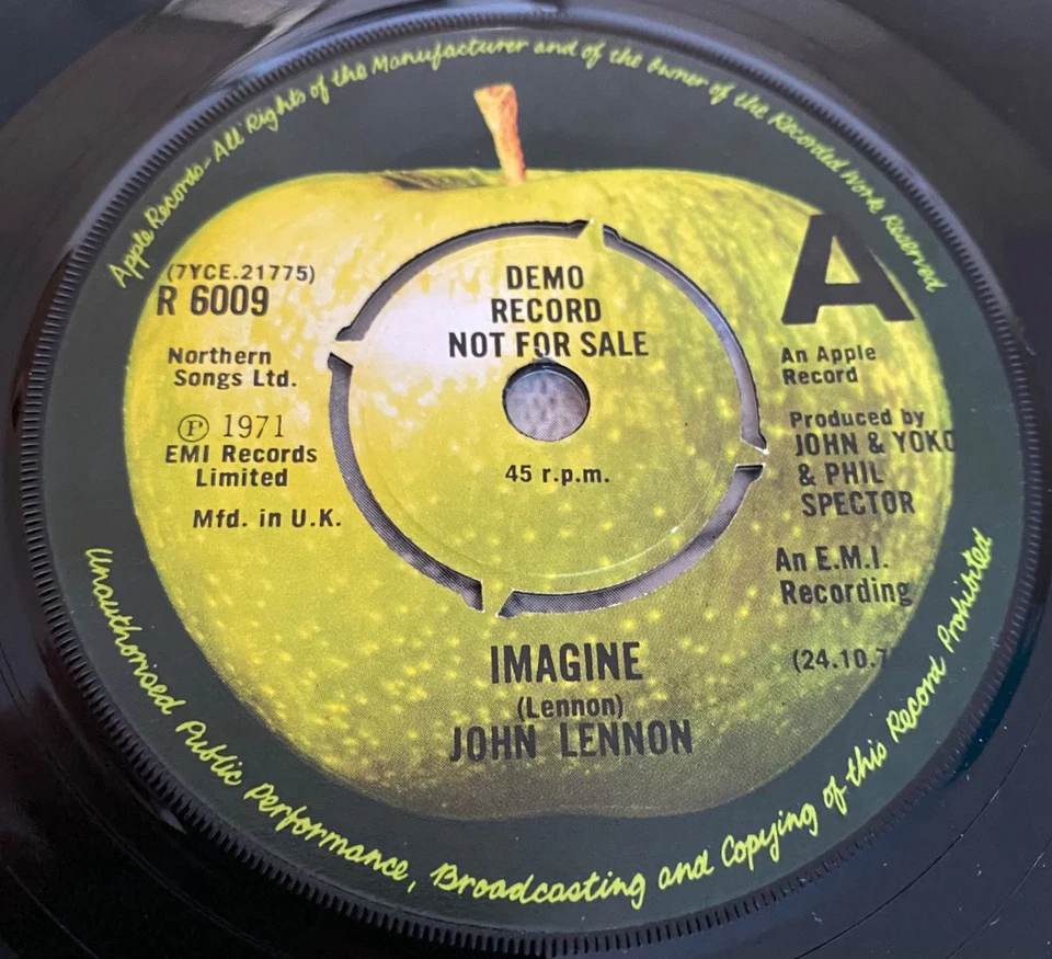 John Lennon - Imagine - Very Rare UK Promo - Black 7"Vinyl Single - Excellent. - Image 4 of 4