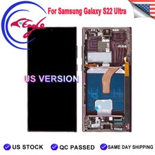 Small OLED For Samsung Galaxy S22 Ultra5G S908U LCD Touch Screen Burgundy Frame