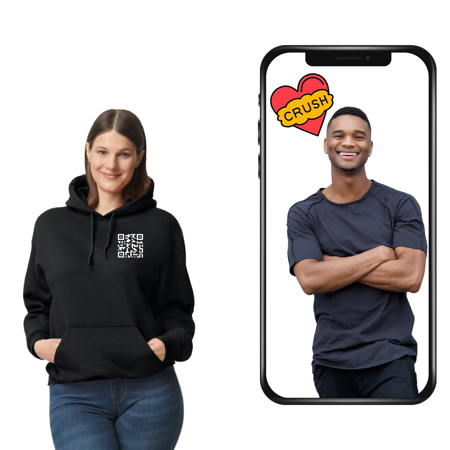 UNDERCOVER Felpa con cappuccio personalizzata Secret Message QR Code Dove i tuoi pensieri più selvaggi diventano pubblici