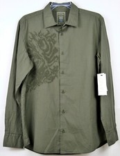 CALVIN KLEIN GARMENT DYE MEN'S CASUAL SHIRT GREEN Sz S NWT