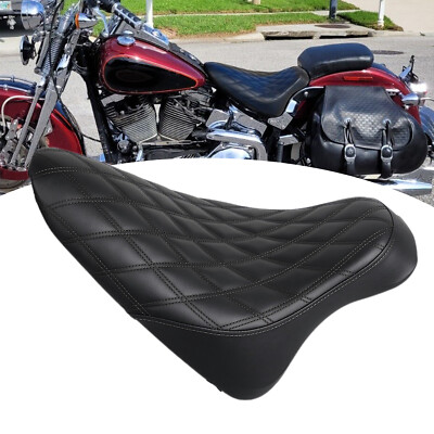 Black Diamond Driver Rider Solo Seat For Harley Heritage Softail