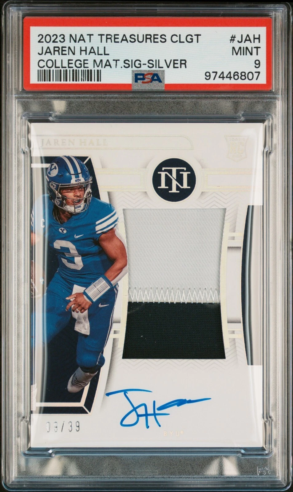 Jaren Hall Panini National Treasures Collegiate College Materials Signatures #JAH Silver