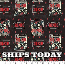 AC DC Highway To Hell Cotton Fabric By The Yard Springs Creative 2019 CP71225
