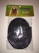Coastal Pet Products 00515 BLK15 Train Right! Cotton Web Dog Training Leash B...