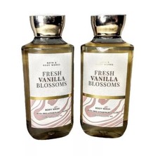 QTY 2 Bath  and Body Works Fresh Vanilla Blossoms Shower Gel Wash Shampoo 10oz