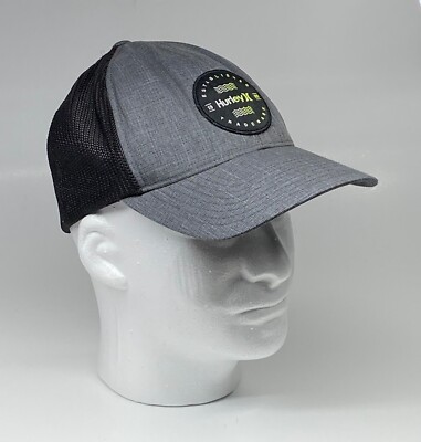 Hurley FlexFit Yupoong Stretch Size S-M Black Gray Trucker Hat