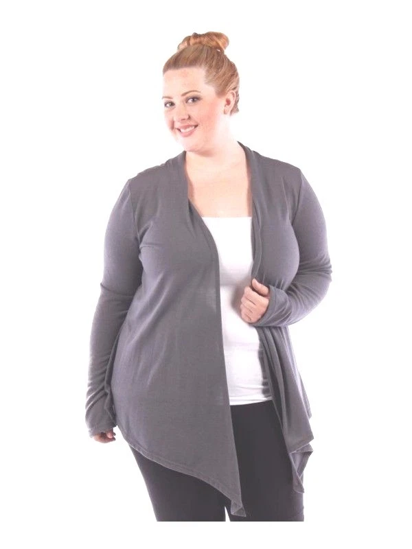 Plus size gray cardigan best sale sweater