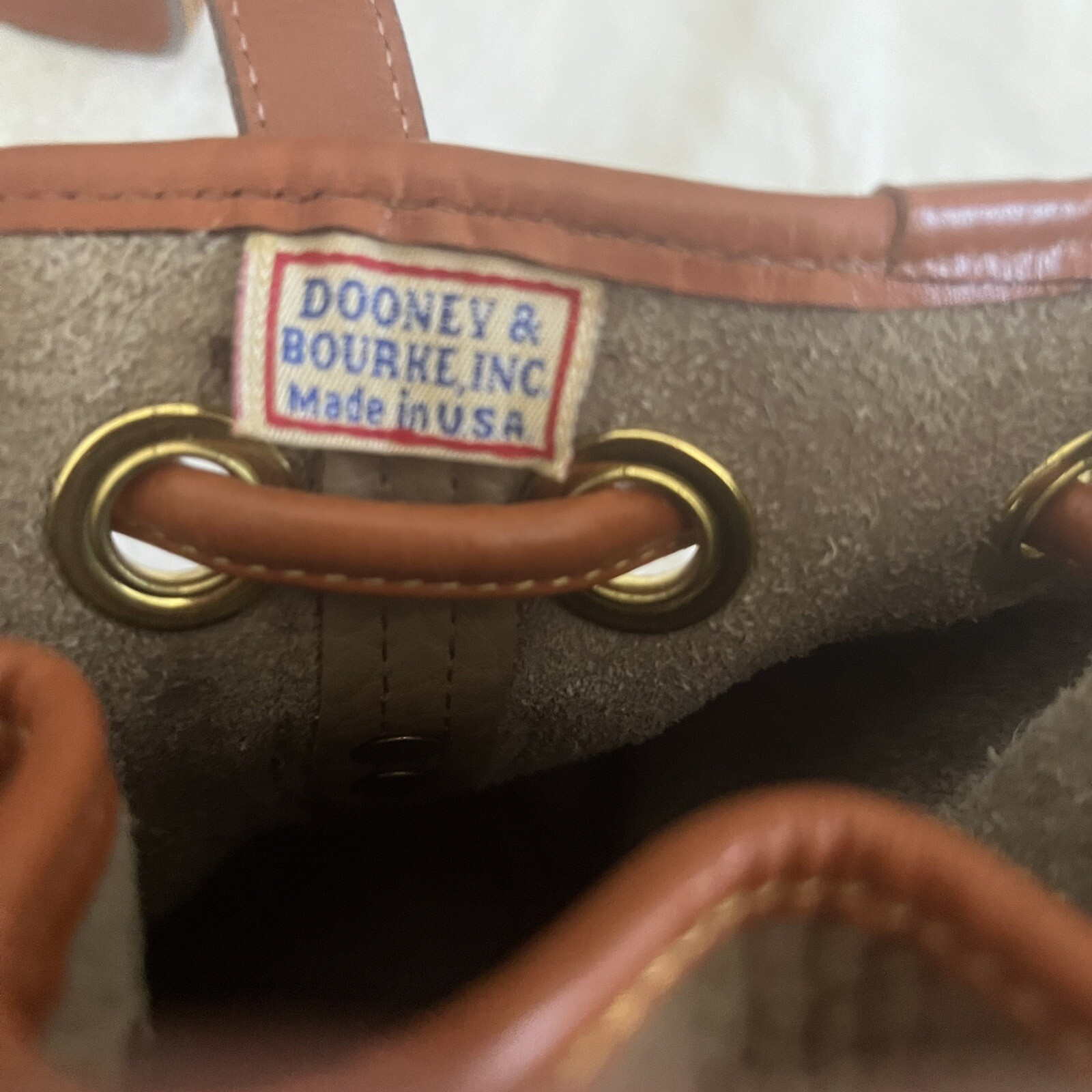 DOONEY & BOURKE Small Drawstring Crossbody Tan Br… - image 11
