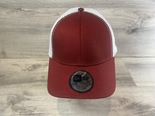 New Era 39Thirty Maroon White Mesh Back Stretch Flex Blank Cap Hat M/L NWT