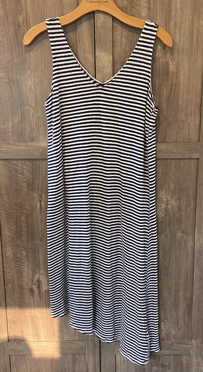 Saks Fifth Avenue Large Linen Midi Tank Dress Navy Blue White Striped | eBay Saks Fifth Avenue Large Linen Midi Tank Dress Navy Blue White Striped | eBay