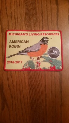 ''2016 -2017'' MICHIGAN'S DNR LIVING RESOURCES PATCH ''AMERICAN ROBIN ''-DEER- Q5