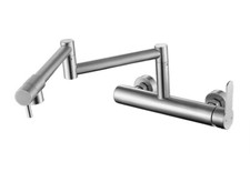 Pot Filler Faucet Wall Mount Kitchen Faucet Over Stove Folding Brushed Nickel