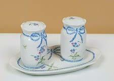 SET SALE E PEPE PORCELLANA CERAMICA VINTAGE DIPINTA A MANO STYLE GAMA ARCO RARA
