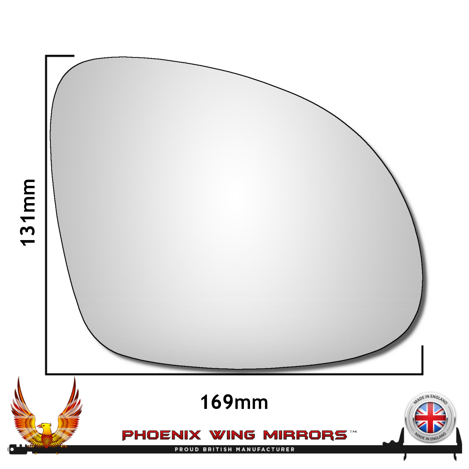 For Skoda Yeti 2009-2018 Convex Wing Door Mirror Glass Right Hand Drivers Side