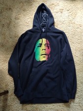 Bob Marley Black Hoodie Sweatshirt Zion Rootswear Size Large