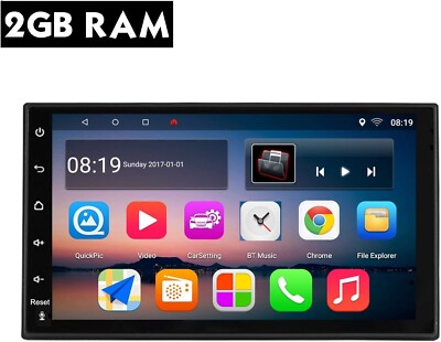 Android 8.0 Autoradio 2DIN 7'' 2GB RAM 32GB GPS Navi BT RDS WiFi USB Touchscreen