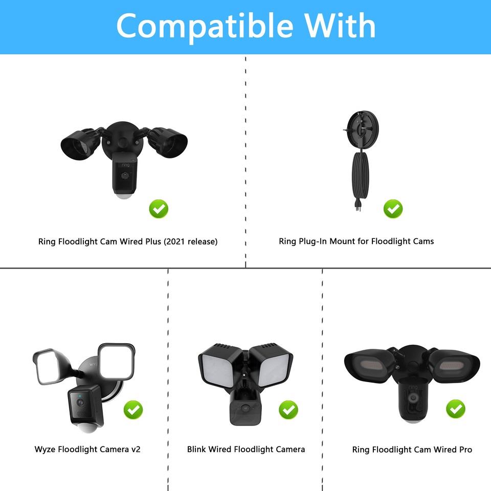 Eave Mount for Ring Floodlight Cam Wired Plus/Pro,Ring PlugIn Mount eBay