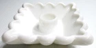 Vintage White Milk Glass Candle Stick Holder Bowl Square 4 1/2"